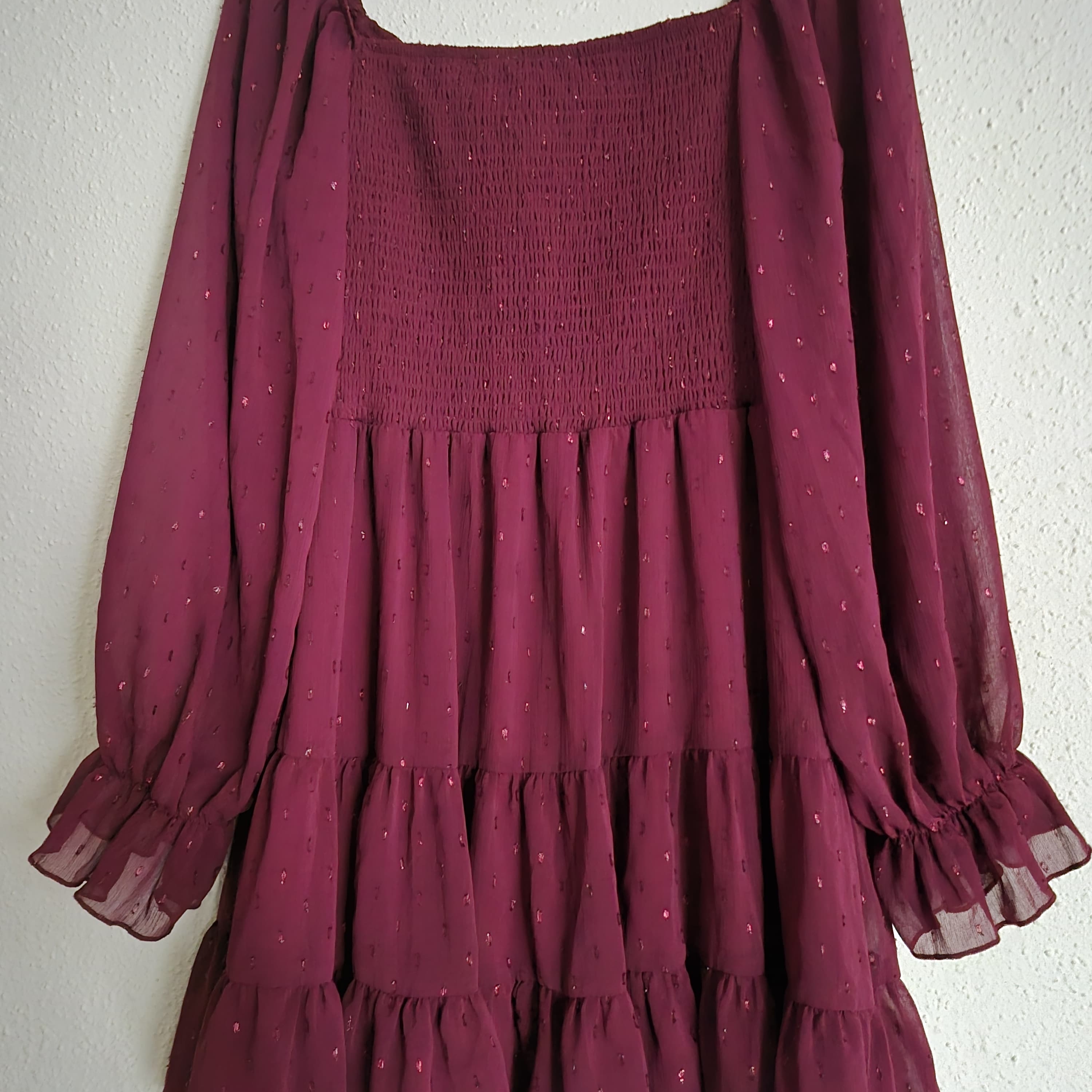 Altar'd State Deep Red Smocked Dress